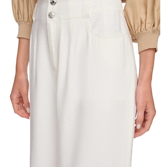 DKNY High Waisted Crinkle Texture Pants NEW - Picture 2 of 9